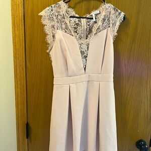 BCBGeneration Blush Lace Backless Dress